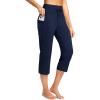 imageG Gradual Yoga Capri Pants for Women with Pockets High Waist Capris Leggings Tummy Control Straight Workout Summer Crop PantsNavy