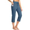 imageG Gradual Yoga Capri Pants for Women with Pockets High Waist Capris Leggings Tummy Control Straight Workout Summer Crop PantsStone Blue