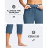 imageG Gradual Yoga Capri Pants for Women with Pockets High Waist Capris Leggings Tummy Control Straight Workout Summer Crop PantsStone Blue