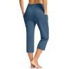 imageG Gradual Yoga Capri Pants for Women with Pockets High Waist Capris Leggings Tummy Control Straight Workout Summer Crop PantsStone Blue