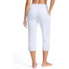 imageG Gradual Yoga Capri Pants for Women with Pockets High Waist Capris Leggings Tummy Control Straight Workout Summer Crop PantsWhite