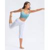 imageG Gradual Yoga Capri Pants for Women with Pockets High Waist Capris Leggings Tummy Control Straight Workout Summer Crop PantsWhite