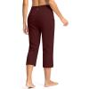imageG Gradual Yoga Capri Pants for Women with Pockets High Waist Capris Leggings Tummy Control Straight Workout Summer Crop PantsWine