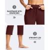 imageG Gradual Yoga Capri Pants for Women with Pockets High Waist Capris Leggings Tummy Control Straight Workout Summer Crop PantsWine