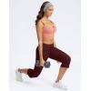 imageG Gradual Yoga Capri Pants for Women with Pockets High Waist Capris Leggings Tummy Control Straight Workout Summer Crop PantsWine