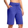 imageG GRADUAL Bermuda Shorts for Women with Pockets 10quot Knee Length Womens High Waisted Long Shorts for Walking Athletic WorkoutRoyal Blue