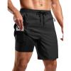 imageG Gradual Mens Swim Trunks with Compression Liner 7quot Quick Dry Board Shorts Swimsuit Bathing Suit for Men with Zipper PocketsBlack