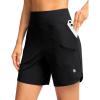 imageG Gradual Womens Athletic Shorts 6quot High Waisted Stretchy Bermuda Shorts for Women Quick Dry Summer Casual ShortsBlack