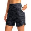 imageG Gradual Womens Athletic Shorts 6quot High Waisted Stretchy Bermuda Shorts for Women Quick Dry Summer Casual ShortsBlack Camo B