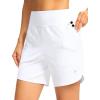 imageG Gradual Womens Athletic Shorts 6quot High Waisted Stretchy Bermuda Shorts for Women Quick Dry Summer Casual ShortsWhite