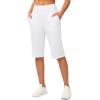 imageG Gradual Womens Bermuda Long Shorts 14quot Knee Length Capris with Pockets High Waisted Athletic Casual Shorts for WomenWhite