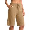 imageG Gradual Womens Bermuda Shorts 11quot Knee Length Long Comfy Drawstring Walking Shorts for Women with Deep PocketsDark Khaki