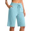 imageG Gradual Womens Bermuda Shorts 11quot Knee Length Long Comfy Drawstring Walking Shorts for Women with Deep PocketsZ Blue