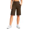 imageG Gradual Womens Bermuda Shorts 12quot Knee Length with Pockets High Waisted Stretch Long Shorts for Women Casual WalkingBrown