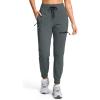 imageG Gradual Womens Fleece Lined Joggers Hiking Pants 4 Zipper Pockets High Waisted Water Resistant Winter Running SweatpantsDark Grey