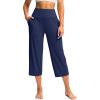 imageG Gradual Womens Wide Leg Capri Pants with Pockets Tummy Control High Waist Yoga Dress Crop Pants for WomenNavyS