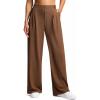 imageG Gradual Womens Wide Leg Pants High Waisted Waffle Knit Business Casual Slacks 2025 Office Dress Trousers Pants for WomenDress Trousers Pants for WomenChocolate BrownXL