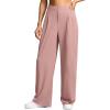 imageG Gradual Womens Wide Leg Pants High Waisted Waffle Knit Business Casual Slacks 2025 Office Dress Trousers Pants for WomenDusky Pink