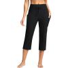 imageG Gradual Yoga Capri Pants for Women with Pockets High Waist Capris Leggings Tummy Control Straight Workout Summer Crop PantsBlack