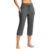 imageG Gradual Yoga Capri Pants for Women with Pockets High Waist Capris Leggings Tummy Control Straight Workout Summer Crop PantsCharcoal