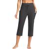 imageG Gradual Yoga Capri Pants for Women with Pockets High Waist Capris Leggings Tummy Control Straight Workout Summer Crop PantsDark Grey