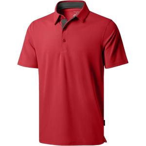 imageG Gradual Golf Shirts Short Sleeve Quick Dry Performance Moisture Wicking Collared Heather Polo Casual Athletic BusinessAdark Red