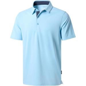 imageG Gradual Golf Shirts Short Sleeve Quick Dry Performance Moisture Wicking Collared Heather Polo Casual Athletic BusinessAlight Blue