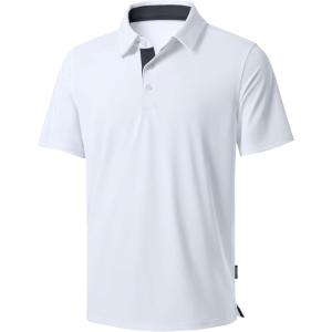 imageG Gradual Golf Shirts Short Sleeve Quick Dry Performance Moisture Wicking Collared Heather Polo Casual Athletic BusinessAwhite