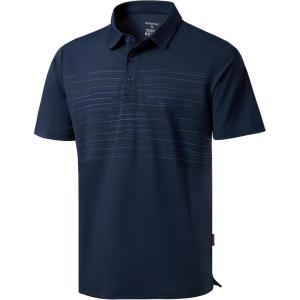 imageG Gradual Golf Shirts Short Sleeve Quick Dry Performance Moisture Wicking Collared Heather Polo Casual Athletic BusinessBnavy Coloured Lines