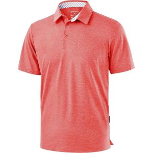 imageG Gradual Golf Shirts Short Sleeve Quick Dry Performance Moisture Wicking Collared Heather Polo Casual Athletic BusinessRed