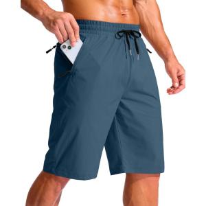 imageG Gradual Mens 11quot Board Shorts with 3 Zipper Pockets Long Swim Trunks Quick Dry Bathing Suit Swimwear Beach Shorts No LinerDark Blue