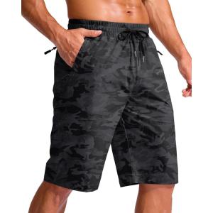 imageG Gradual Mens 11quot Board Shorts with 3 Zipper Pockets Long Swim Trunks Quick Dry Bathing Suit Swimwear Beach Shorts No LinerGrey Camo