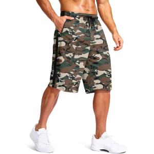 imageG Gradual Mens 11quot Long Basketball Shorts with Zipper Pockets Mesh Quick Dry Lightweight Gym Athletic Shorts for MenGreen Camo