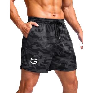imageG Gradual Mens Athletic Workout Shorts with Pockets 5quot7quot9quot Lightweight Quick Dry Gym Basketball Running Shorts for MenGrey Camo