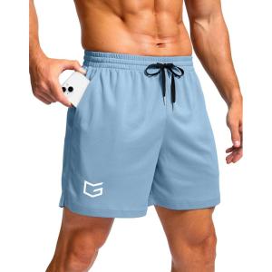 imageG Gradual Mens Athletic Workout Shorts with Pockets 5quot7quot9quot Lightweight Quick Dry Gym Basketball Running Shorts for MenLight Blue