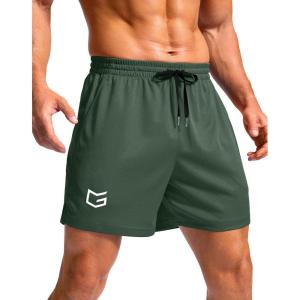 imageG Gradual Mens Athletic Workout Shorts with Pockets 5quot7quot9quot Lightweight Quick Dry Gym Basketball Running Shorts for MenOlive Green