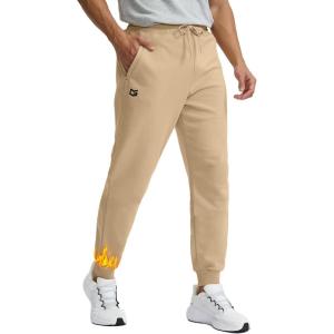 imageG Gradual Mens Cotton Fleece Lined JoggersMedium Khaki Brown