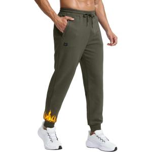 imageG Gradual Mens Cotton Fleece Lined JoggersMuscus Green