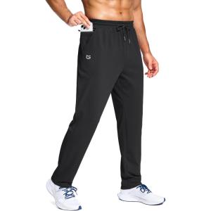 imageG Gradual Mens Fleece Lined Pants with Zipper Pocket Winter Warm Athletic Joggers Sweatpants for Men Workout Running GymBlack