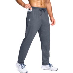 imageG Gradual Mens Fleece Lined Pants with Zipper Pocket Winter Warm Athletic Joggers Sweatpants for Men Workout Running GymDusty Blue Heather
