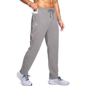 imageG Gradual Mens Fleece Lined Pants with Zipper Pocket Winter Warm Athletic Joggers Sweatpants for Men Workout Running GymLight Grey
