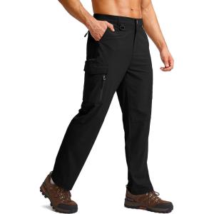 imageG Gradual Mens Hiking Cargo Pants Water Resistant Quick Dry Lightweight Outdoor Tactical Pants for Men with Multi PocketBlack