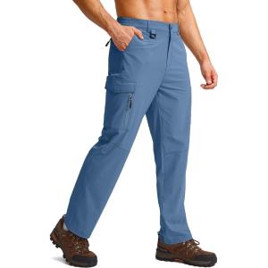 imageG Gradual Mens Hiking Cargo Pants Water Resistant Quick Dry Lightweight Outdoor Tactical Pants for Men with Multi PocketLight Blue
