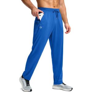 imageG Gradual Mens Sweatpants with Zipper Pockets Lightweight Mesh Athletic Pants for Men Open Bottom Workout Gym RunningBlue