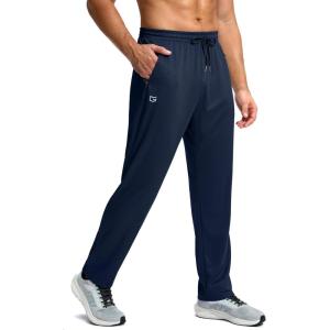 imageG Gradual Mens Sweatpants with Zipper Pockets Lightweight Mesh Athletic Pants for Men Open Bottom Workout Gym RunningNavy