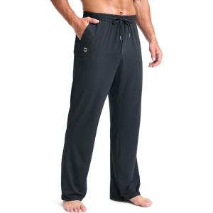 imageG Gradual Mens Yoga Sweatpants Soft Lounge Casual Pants Open Bottom Stretchy Athletic Sweat Pants with PocketsIron Grey
