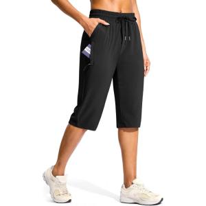 imageG Gradual Womens 15quot Long Shorts Below The Knee Capri Lightweight Quick Dry Hiking Cargo Shorts for Women with 3 Pockets15inblack