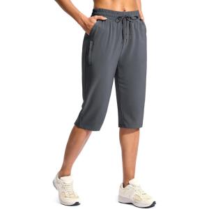 imageG Gradual Womens 15quot Long Shorts Below The Knee Capri Lightweight Quick Dry Hiking Cargo Shorts for Women with 3 Pockets15indark Grey
