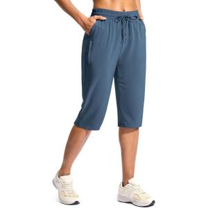 imageG Gradual Womens 15quot Long Shorts Below The Knee Capri Lightweight Quick Dry Hiking Cargo Shorts for Women with 3 Pockets15industy Blue