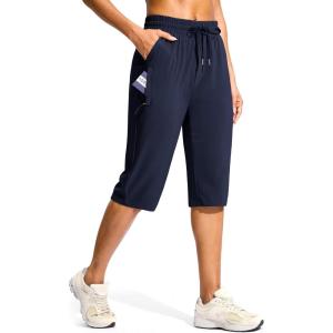 imageG Gradual Womens 15quot Long Shorts Below The Knee Capri Lightweight Quick Dry Hiking Cargo Shorts for Women with 3 Pockets15innavy